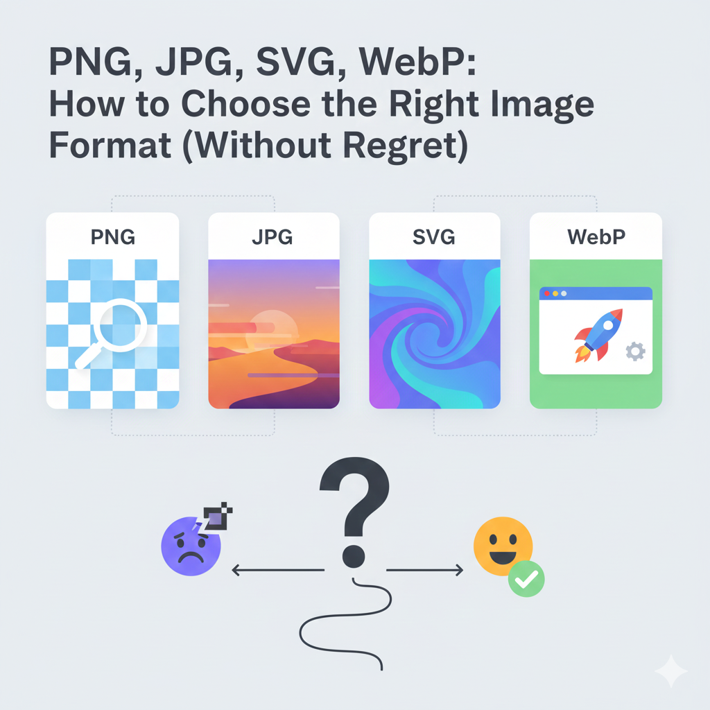 PNG, JPG, SVG, WebP: How to Choose the Right Image Format (Without Regret)